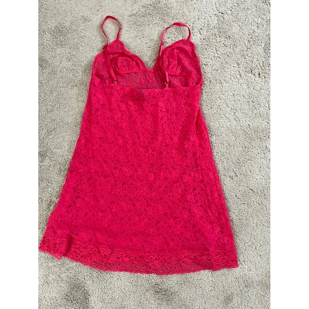 Victoria's Secret Lace Chemise Dress Women XL Pink‎ Floral Adjustable Straps